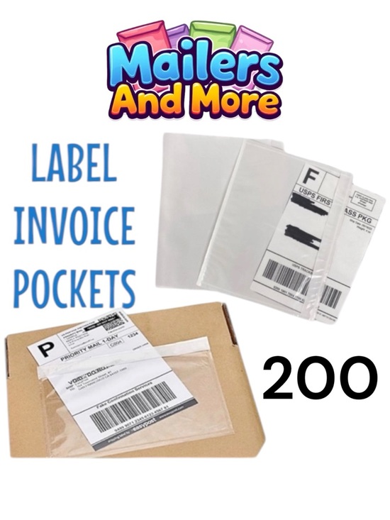Other - 200 (7.5 X 5.5) Clear Postage Invoice Label Pockets PRICE FIRM